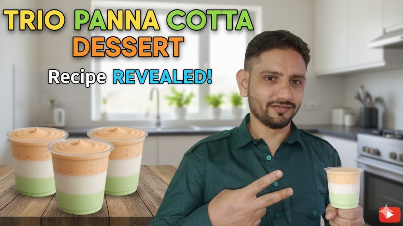 Tiranga panna cotta Dessert/Italian Dessert in Indian flavour/Republic day  recipe#adinakakitchen