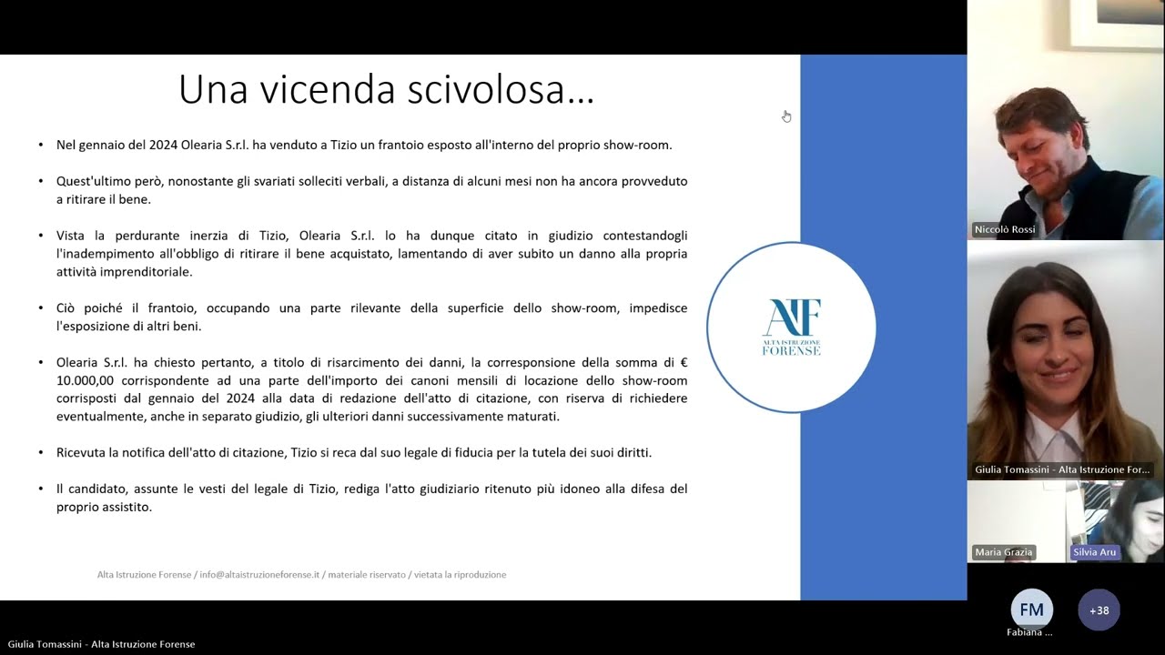 5° LEZIONE - WEBINAR 11 INCONTRI - PROVA SCRITTA ESAME AVVOCATO 2024