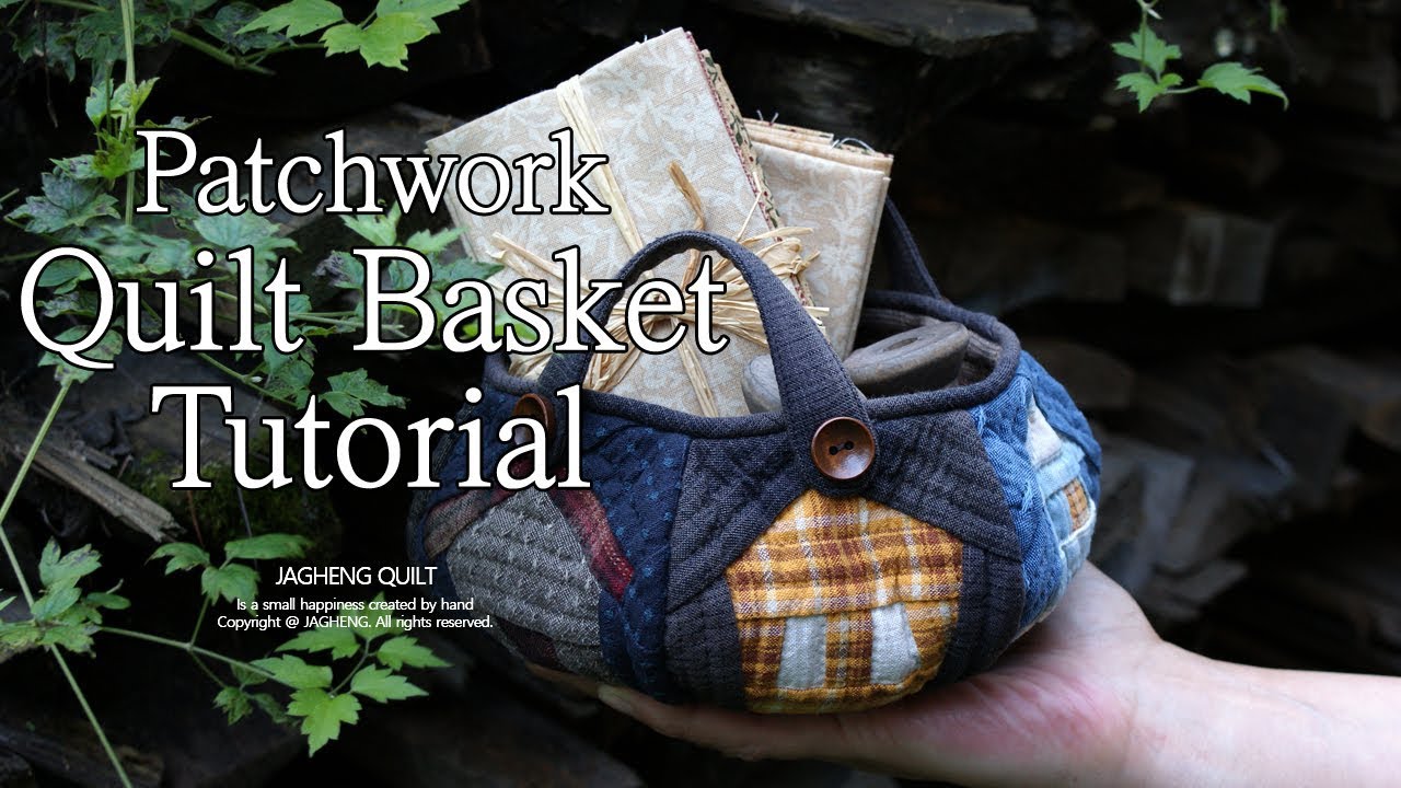 Patchwork Quilt Basket Tutorial (Small Basket) I  미니 바구니 만들기