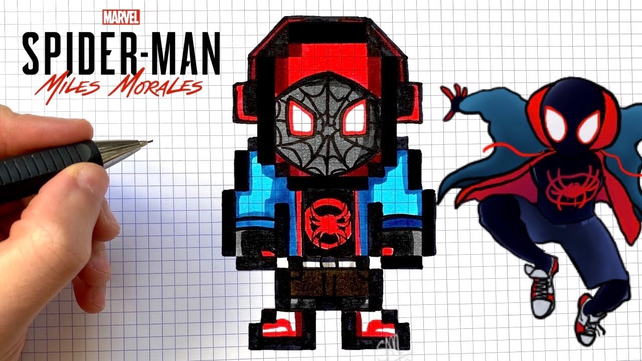COMMENT DESSINER MILES MORALES SPIDERMAN PIXEL ART