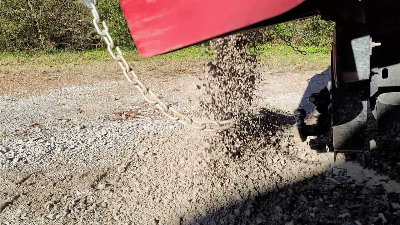 5 tons of crusher run dropped in a pile