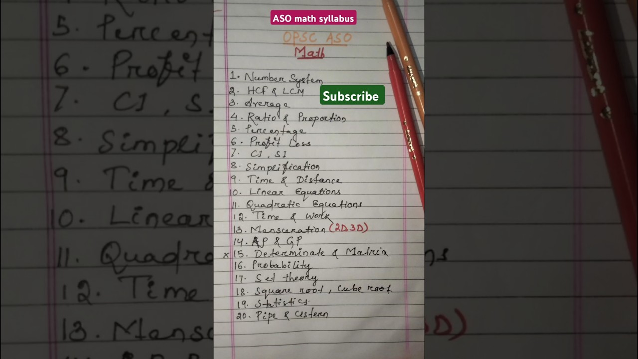 #OPSC ASO #math syllabus #ASO 2025