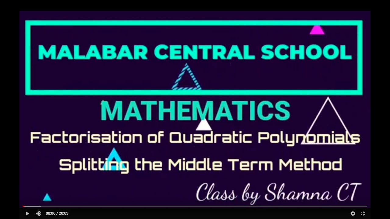 Polynomials - Part 10 - Splitting the Middle Term Method -  Problems