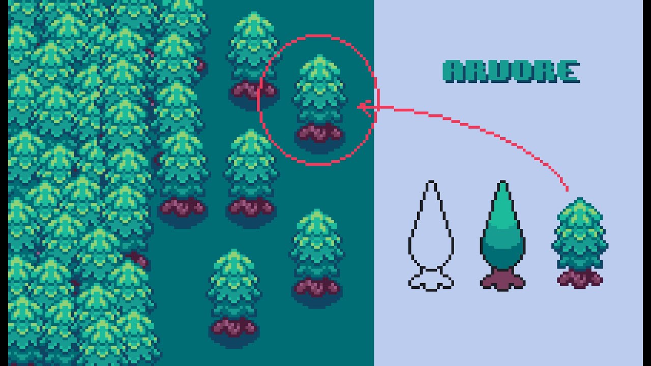 PIXEL ART PASSO A PASSO #20 - Aprenda a fazer uma árvore de forma simples e rápida.