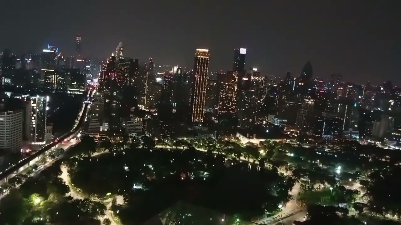 A night view of Bangkok skyline.
