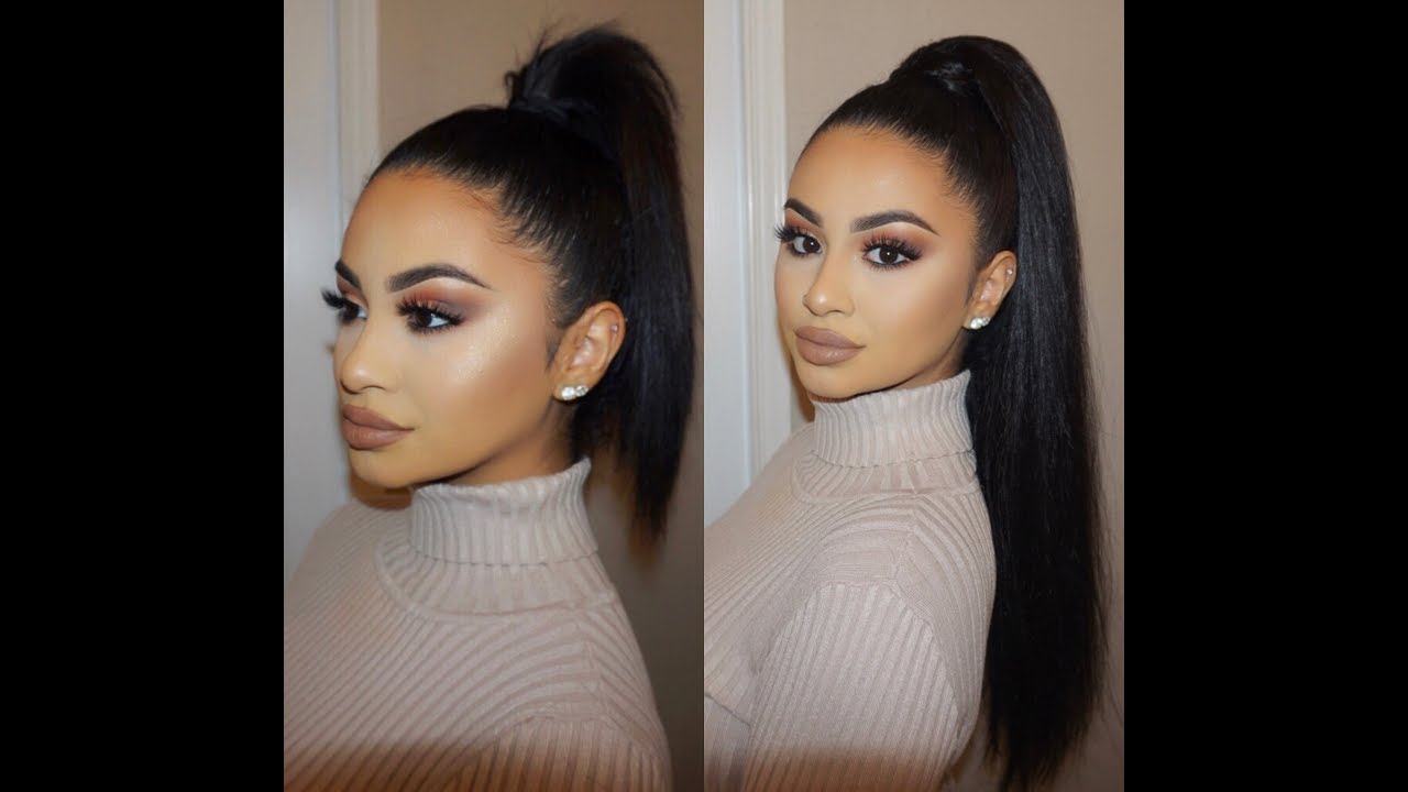 SLICK BACK PONY TAIL USING CLIP-IN HAIR EXTENSIONS | MAKEUPSOLEIL