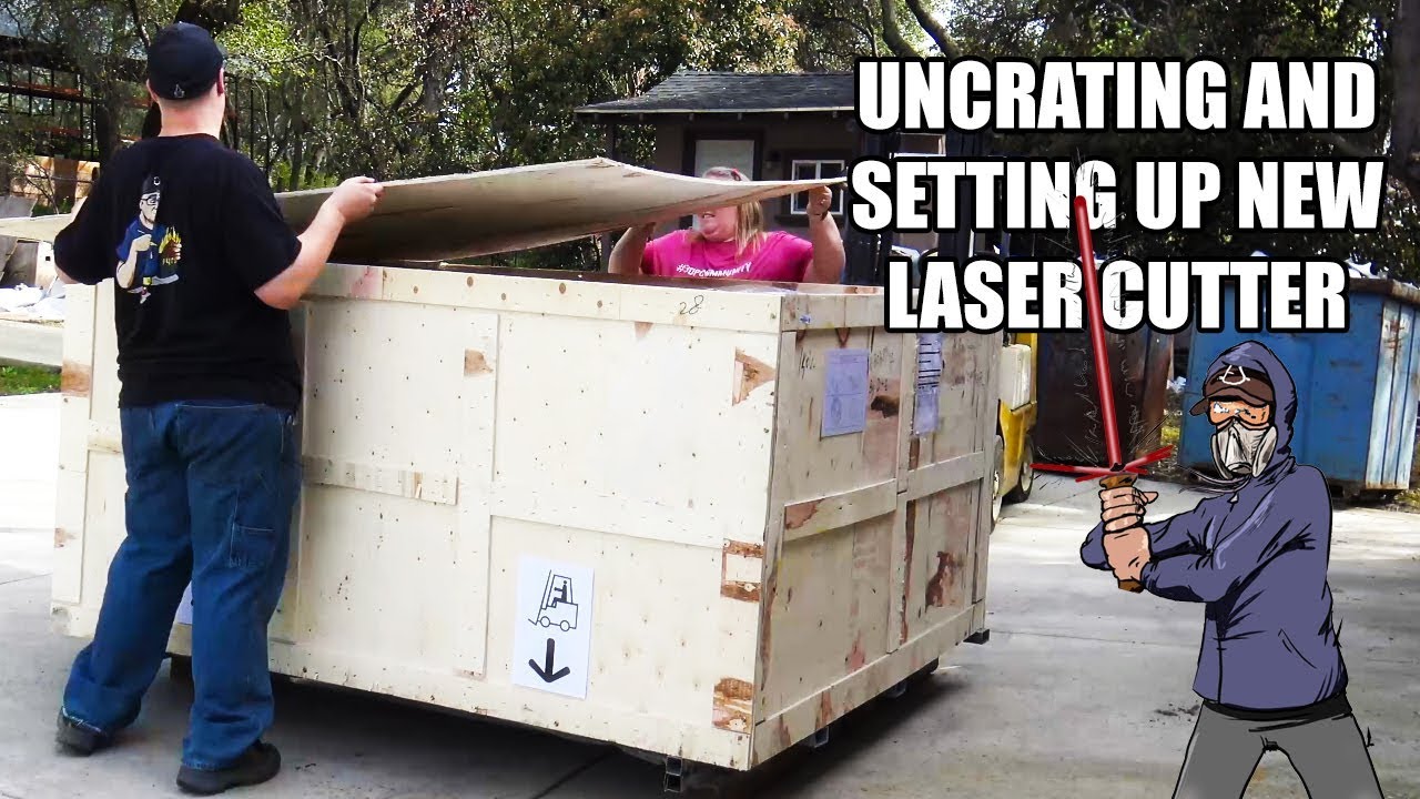 Uncrating  Bescutter AKA Rose Graphix 150 Watt CO2 laser and first cuts.