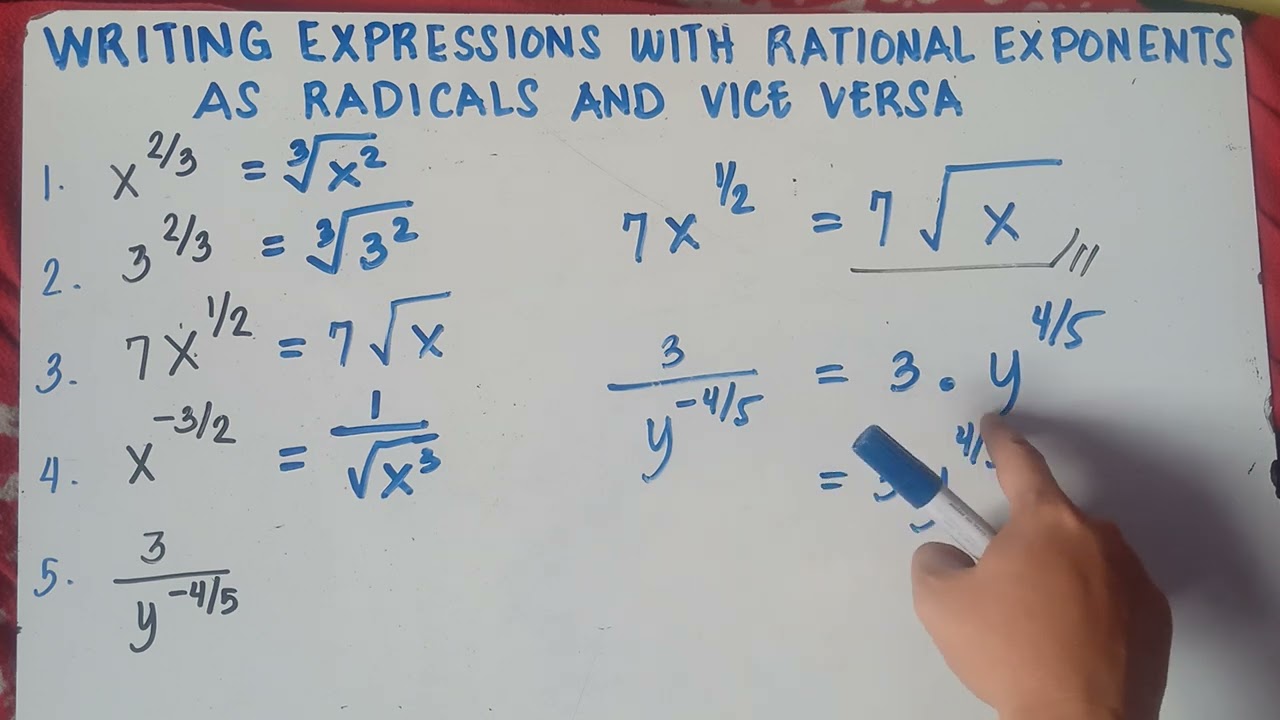 Writing Expressions with Rational Exponents as Radicals and Vice Versa | Explain in Detailed |