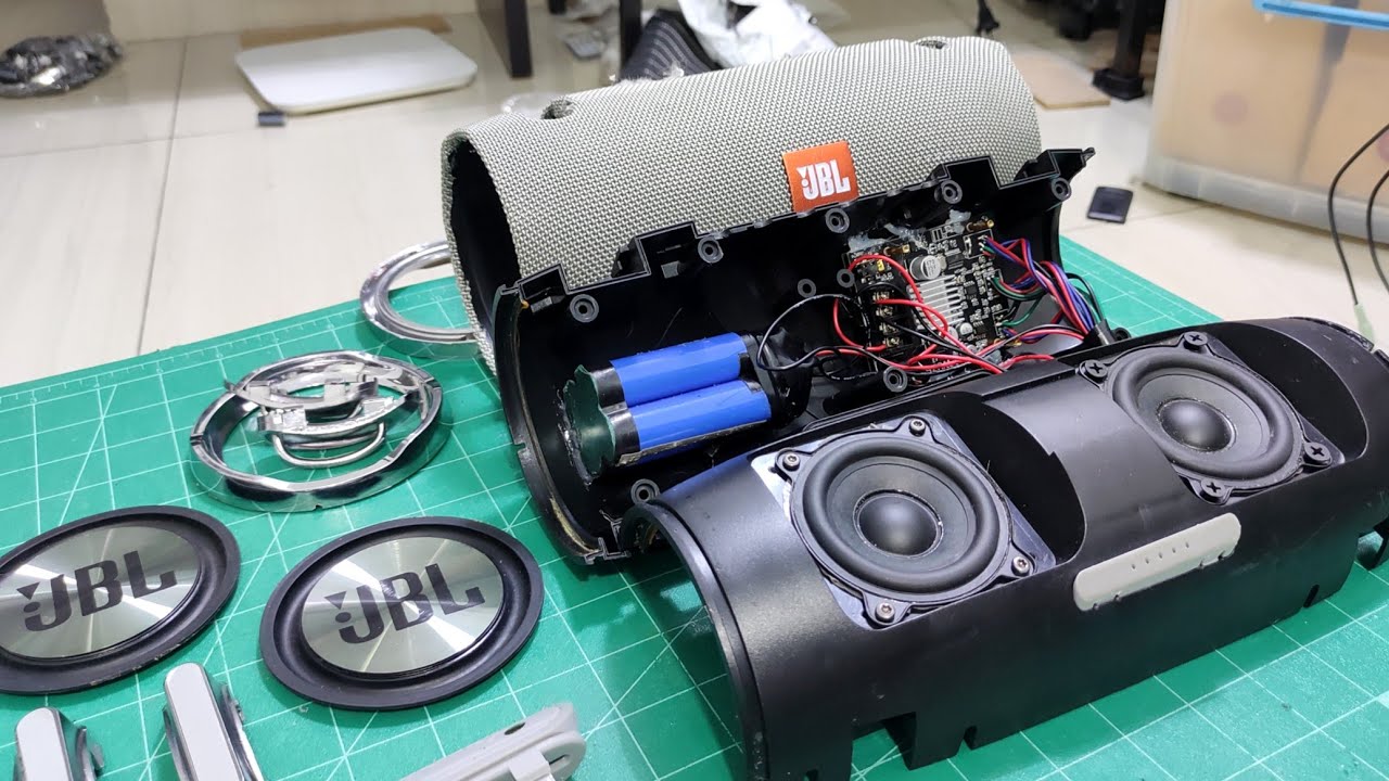 Diy ลำโพง JBL Xtream 2 ก็อปปี้มาโมใส่แอมป์ ZK-502MT 50+50Watt แบตสว่าน 16V