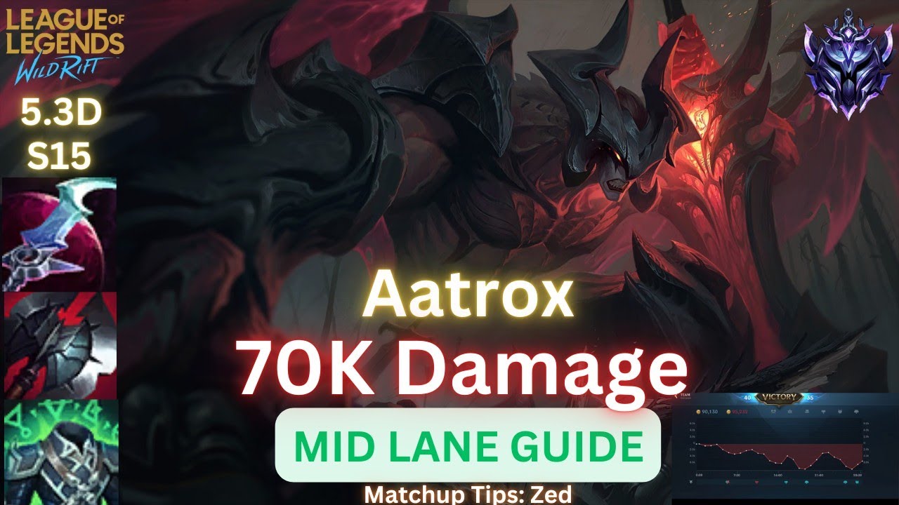 Wild Rift Aatrox Mid Guide - How To Solo Carry - Build, Runes, Gameplay