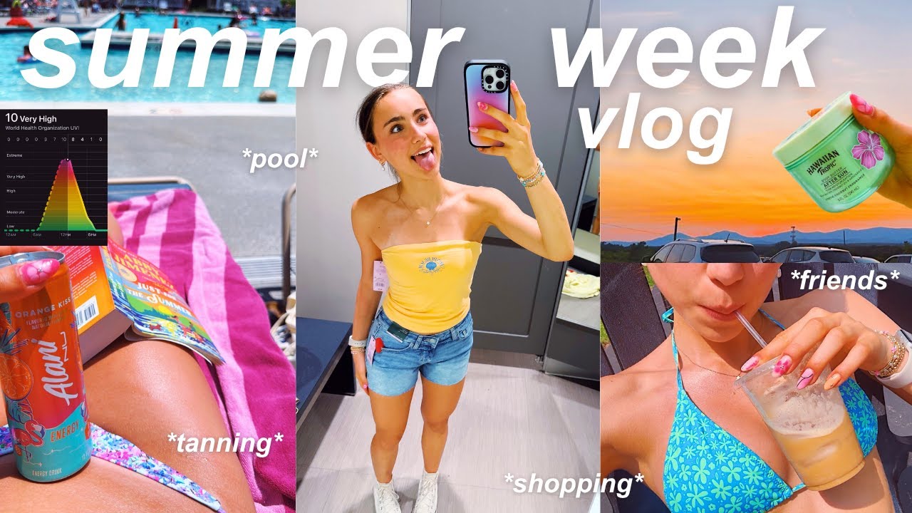 summer week in my life vlog 🏄&zwj;♀️ *friends, tanning, + more*