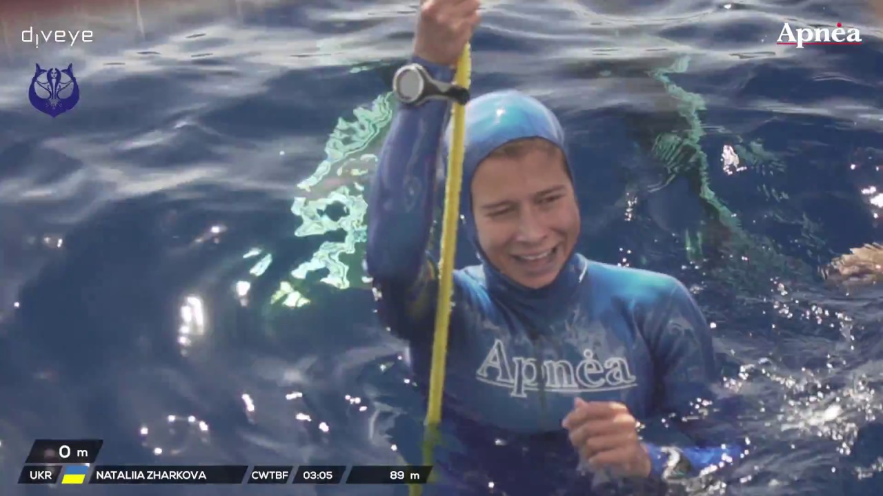 NATALIIA ZHARKOVA CWT BF 89m  WORLD RECORD CMAS 2018