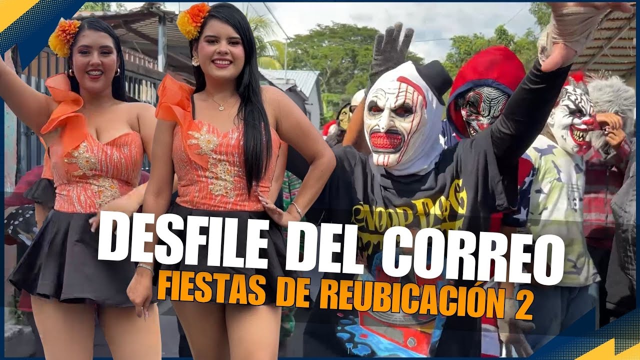 Desfile del correo en las fiestas de Reubicación 2, Chalatenango.