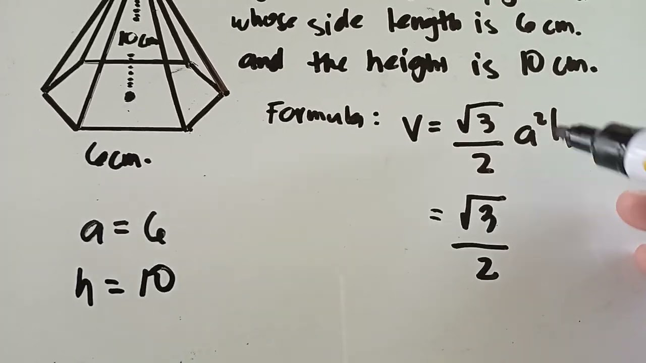 Learn how to calculate the volume of a regular hexagonal pyramid in this quick tutorial! 📐 #math 