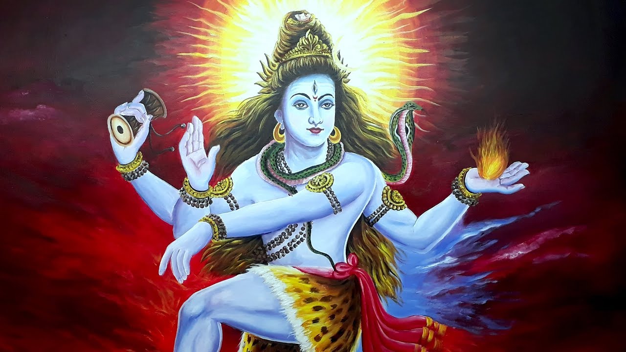 Om Namah Shibay acrylic speed painting of lord shiva