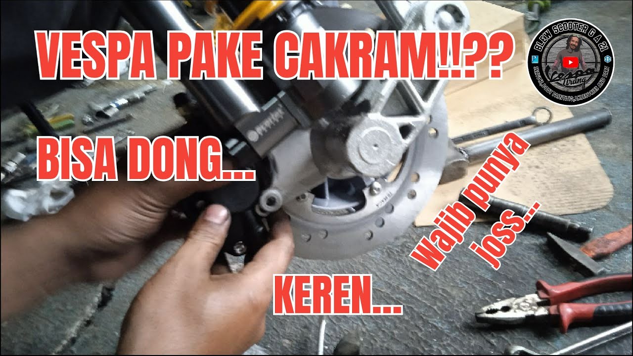 cara pasang cakram TEMACA vespa px