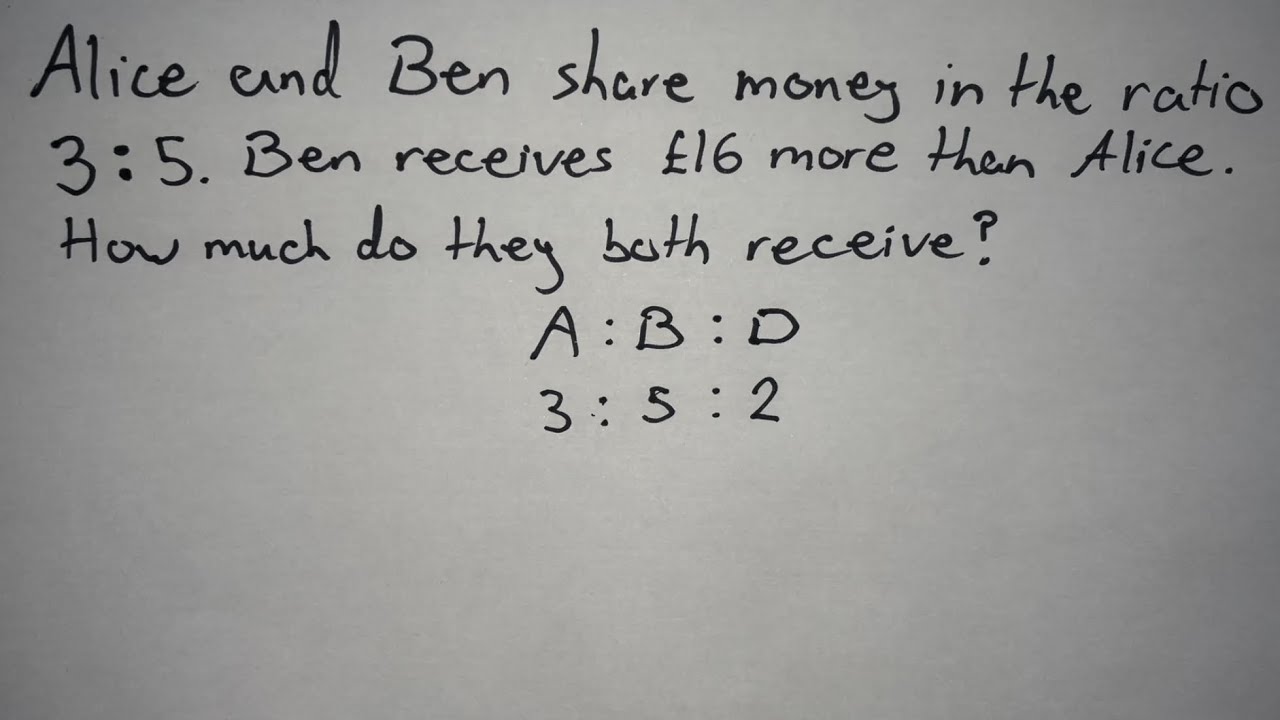 Sharing in a ratio when the difference is known | GCSE Maths