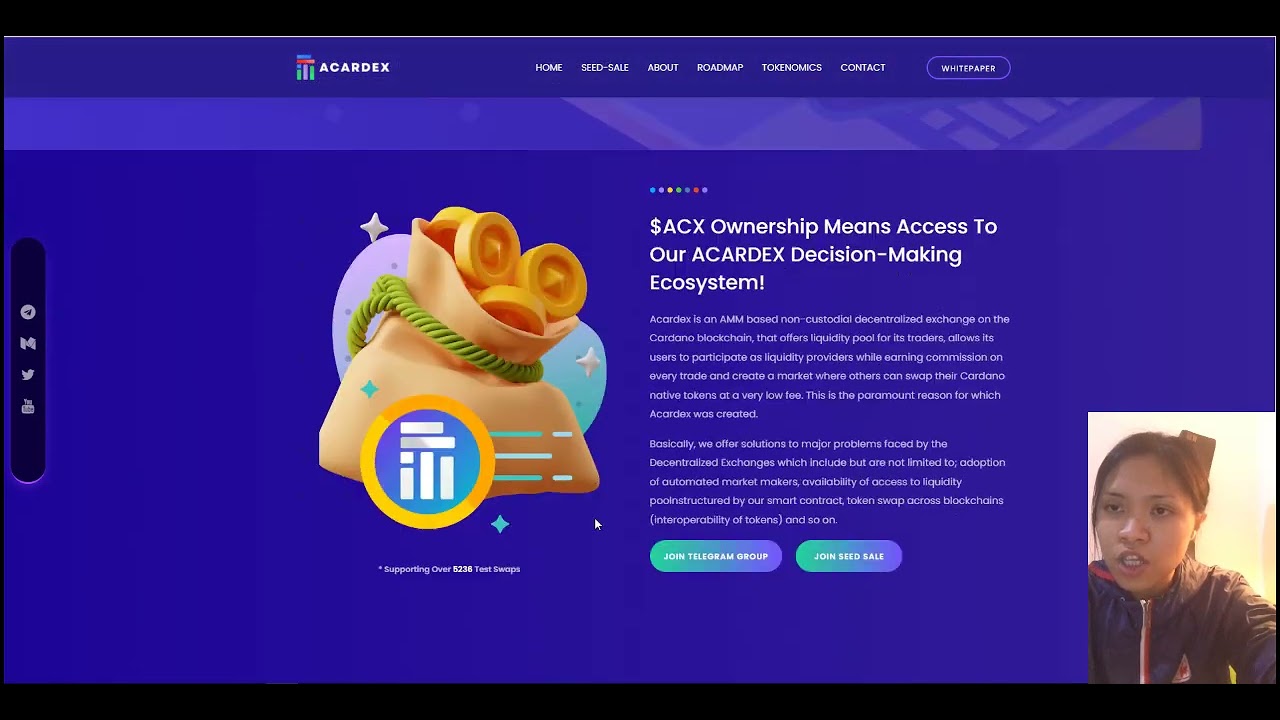 ACARDEX operates a decentralized exchange and automated market maker AMM with a group of pioneers