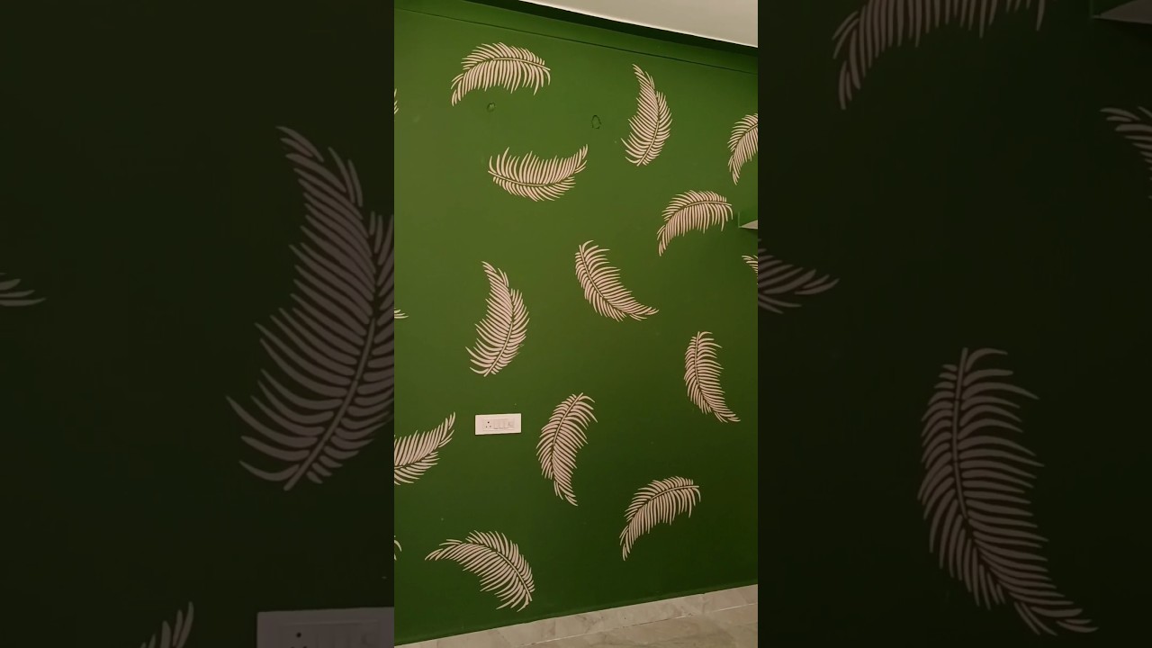 latest wall stencil design for bedroom | beautiful Wall painting ideas #helpinghome #shorts