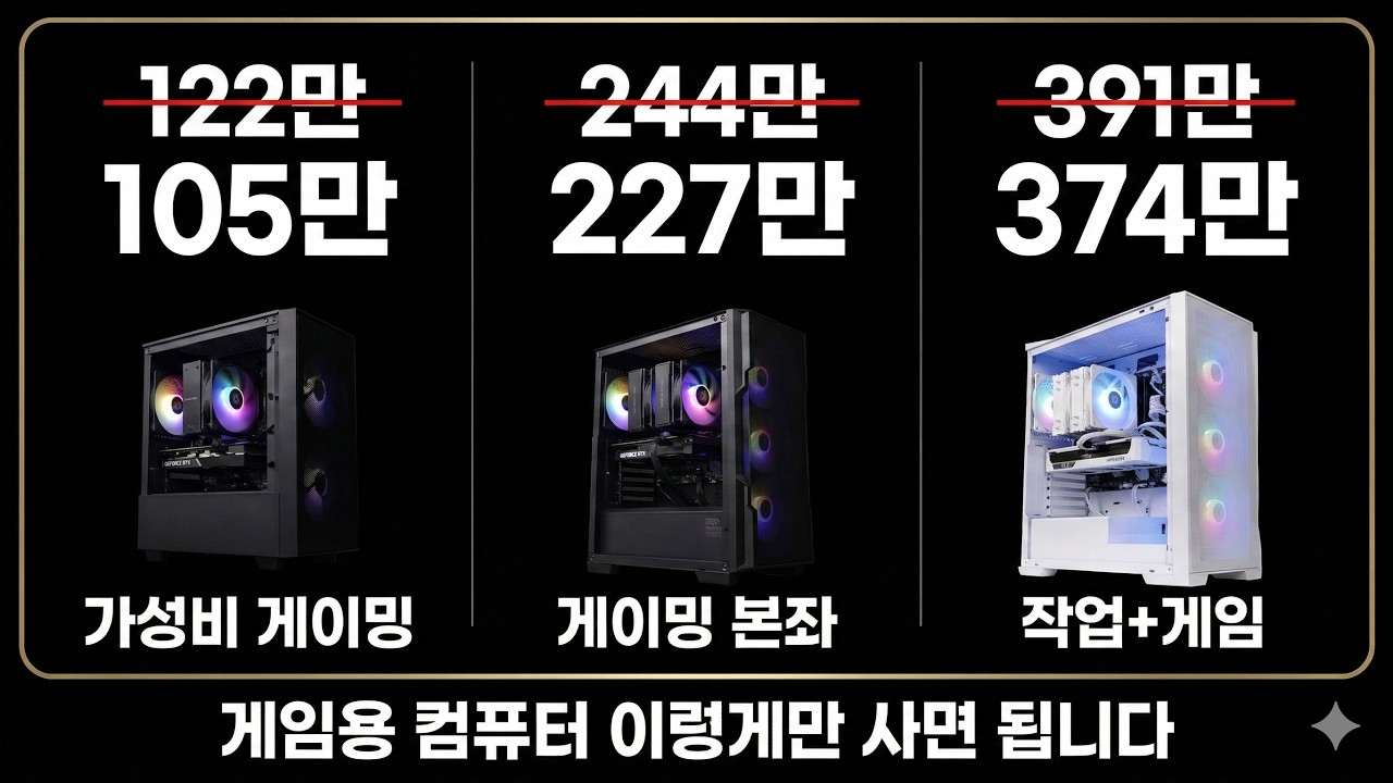 RTX 5060 vs 5060Ti 2만원 차이 성능 20% 차이 | 예산별 컴퓨터 견적 3종