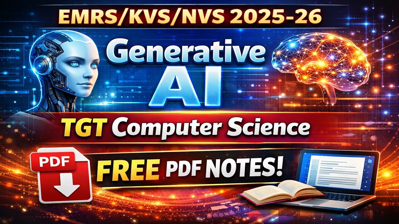 Generative AI for TGT Computer Science | EMRS/KVS/NVS 2025-26 | Free PDF Notes + Important Concepts