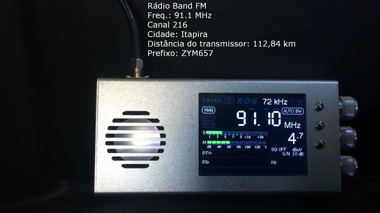 Rádios FM captadas na Serra da Cantareira em São Paulo em fevereiro de 2024, bandscan com o TEF6686