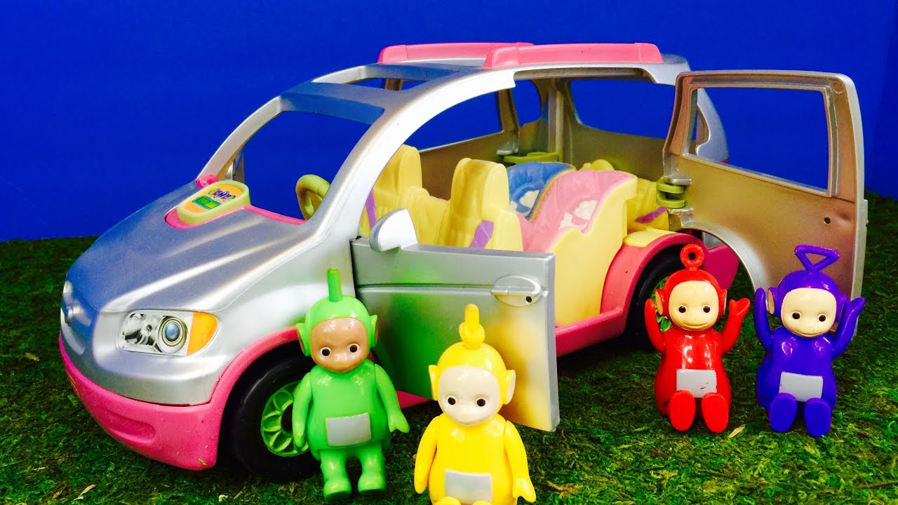 TELETUBBIES Silver Fisher Price Loving Family Van Toy Opening!