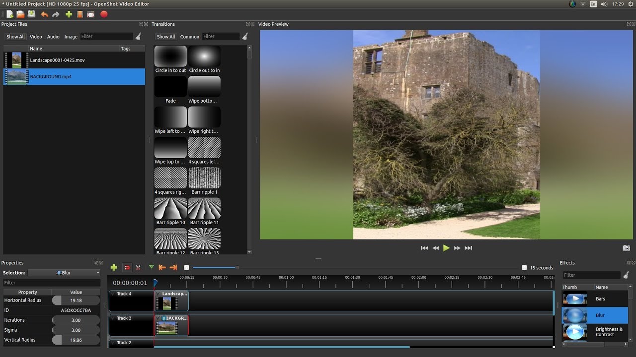 OpenShot: How To Create A Vertical/Portrait Video With Blurred Background/Sides.