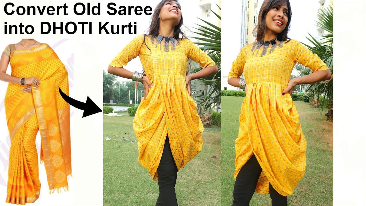 Convert Old Saree into DHOTI Kurti | Diy Indian Festival/Wedding outifts
