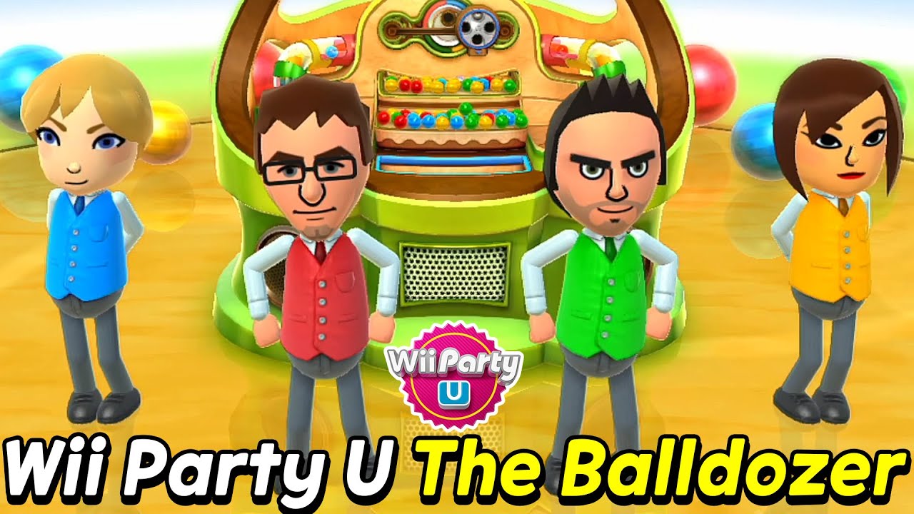 Wii Party U The Balldozer gameplay Elsa vs Bernd vs Guillermo vs Se-young | AlexGamingTV