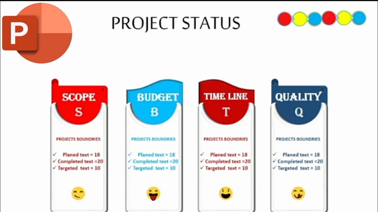 Project status slide Animation presentation skill on PowerPoint|Project status slide on PowerPoint 
