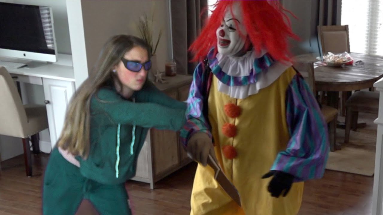 Scary Creepy Clown Gets Thrown To The Floor After Almost Burning The House Down and a Joy Ride!