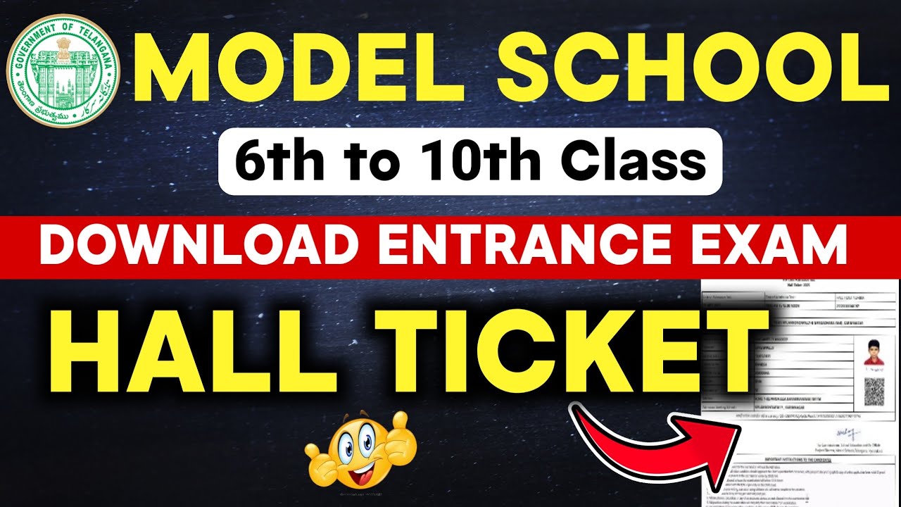 🔥📢 6th to 10th TS Model School Hall Ticket Download 2025 Download 6 class Model school entrance exam