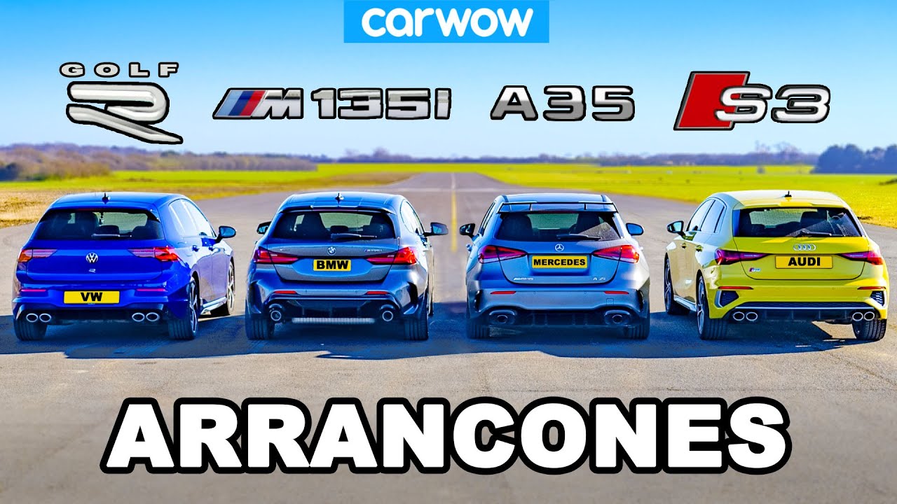 VW Golf R v BMW M135i v Audi S3 v AMG A35: ARRANCONES