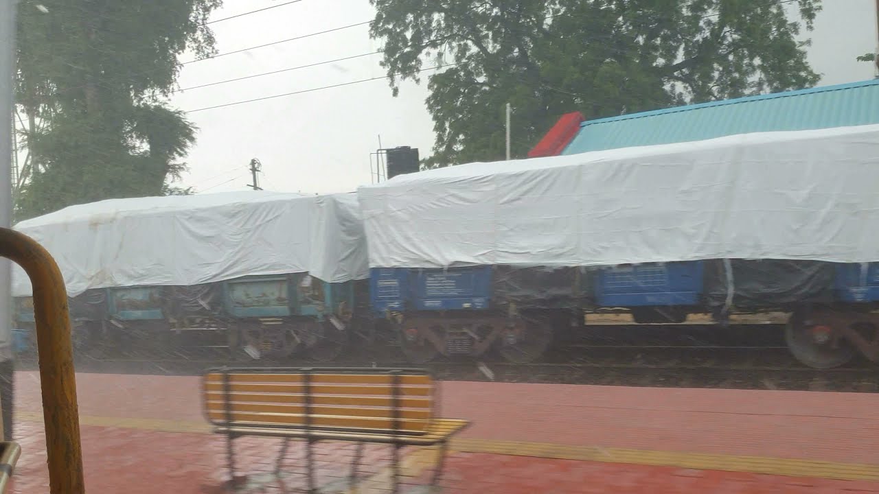 Train in Heavy Rain, Indian Railways Video in 4k ultra HD