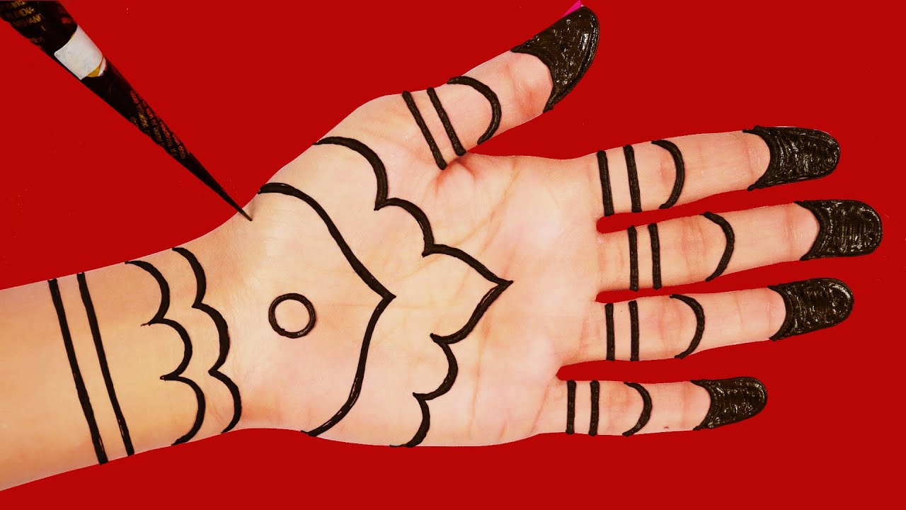 Holi Special Mehndi Design - Arabic Style Mehndi Design - Mehandi Ka Design - Front Hand Mehandi