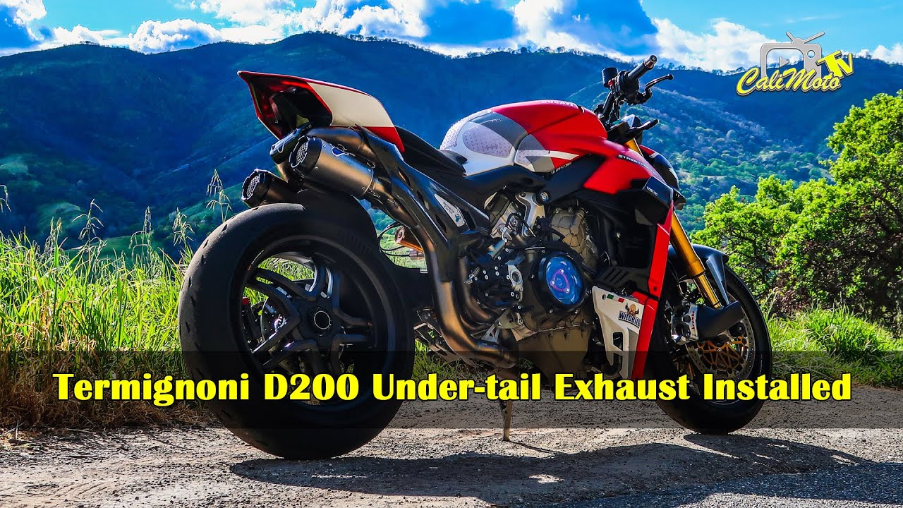 Ducati Streetfighter V4S has a Termignoni D200 Under-tail Exhaust Installed