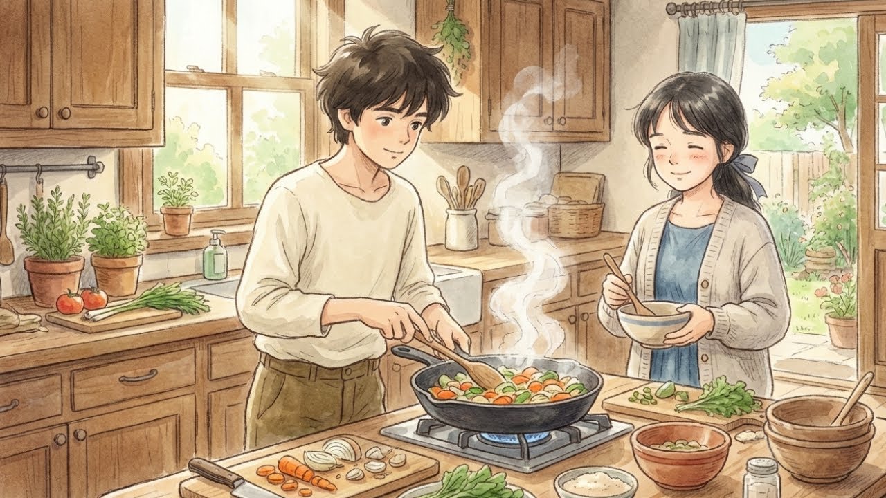 Quiet Morning in the Countryside | Making Warm Rice While the Fog Slowly Lifts 🌾| Ghibli-Style ASMR
