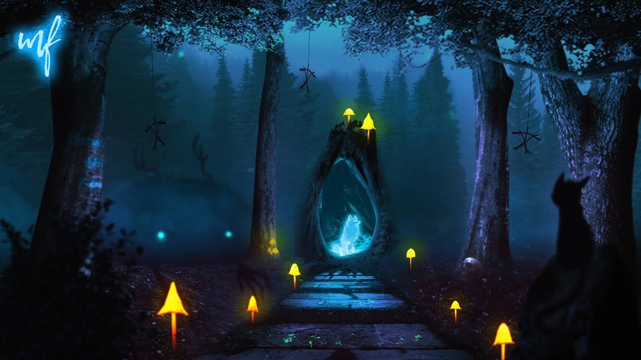 Spirit Fox Grove ASMR Ambience (mystical night in an enchanted forest)