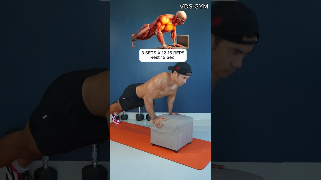 Chest and triceps exercises at home🔥
