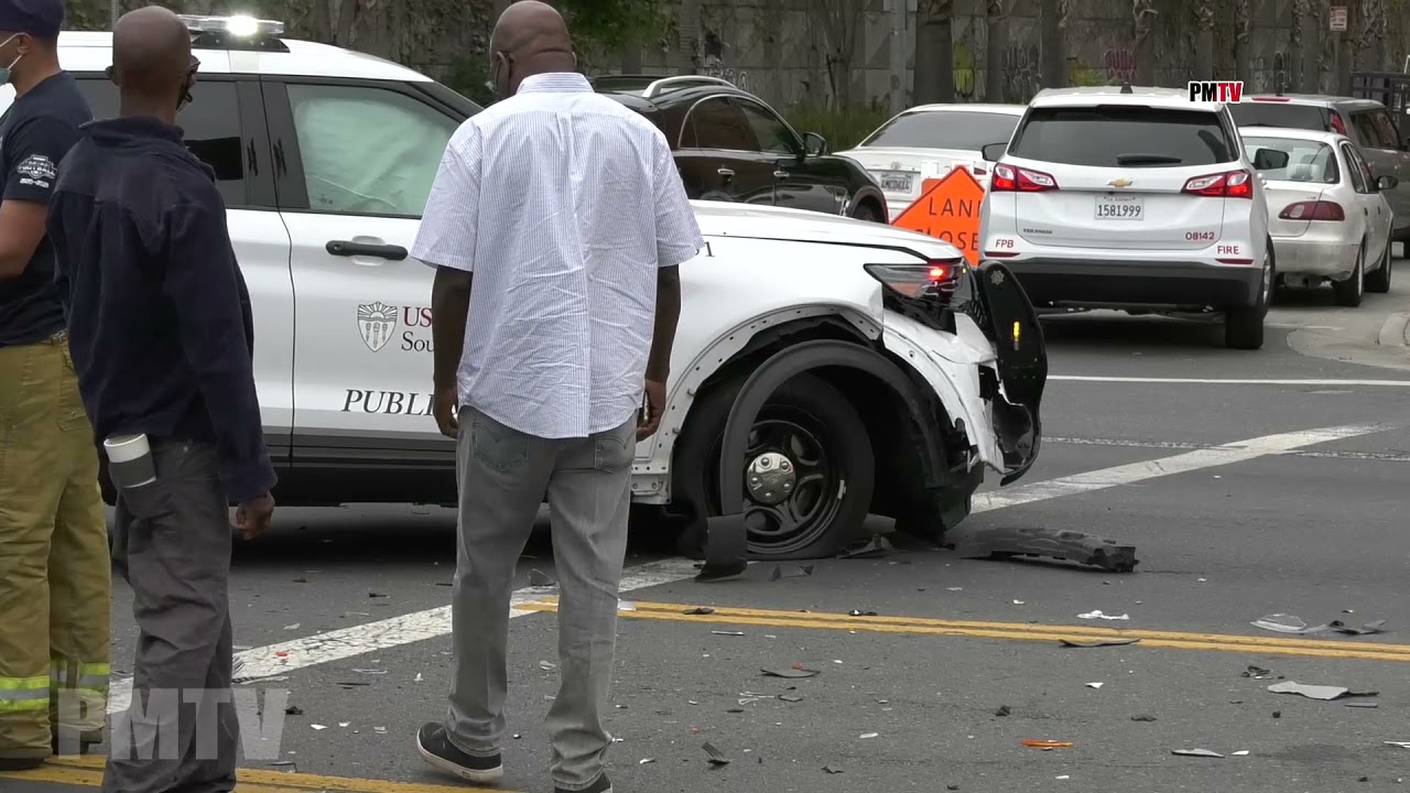 USC Public Safety Driving Not So Safe Traffic Accident | DTLA