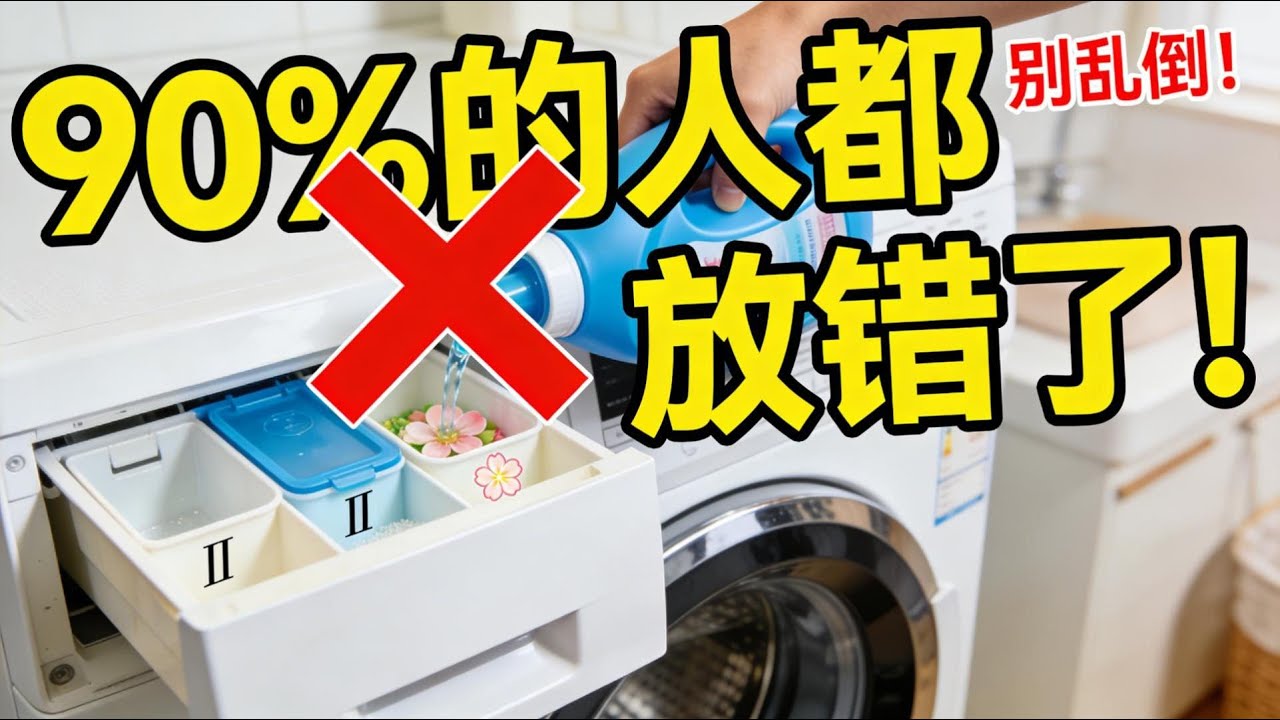 难怪衣服洗不干净！洗衣机这3个格子90%的人都放错了，快看你放对没？