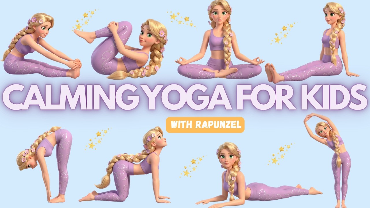 Calming Yoga for Kids 🌙 | Relax, Stretch & Feel Safe | Kid Yoga with Rapunzel