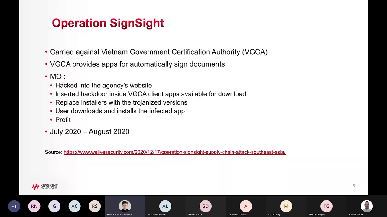 Sunburst Backdoor & SupplyChainAttacks | Keysight Connect 5