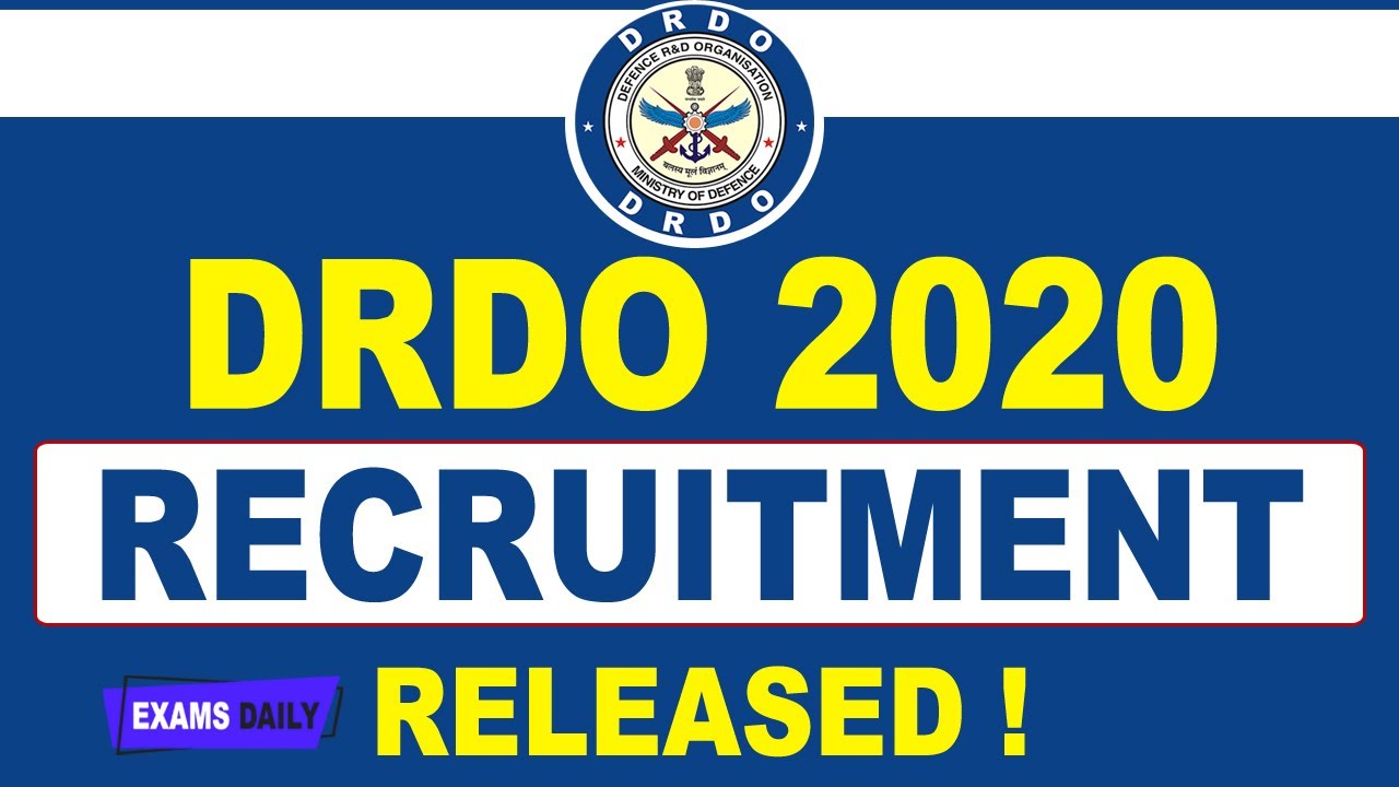 DRDO Recruitment 2020 - 21 | DRDO Jobs 2020 | JRF DRDO 2020 | DRDO Vacancy 2021