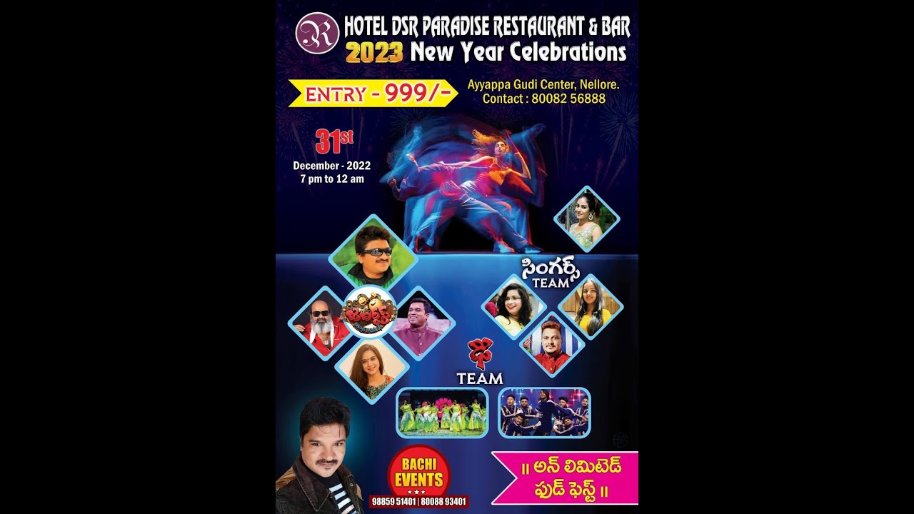 Hotel DSR Paradise Restaurant & Bar  | New Year Celebrations | 2023