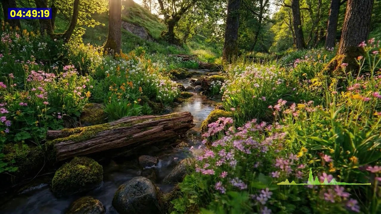 Calming Mountain Stream (Little Waterfall). Relaxing Water Sounds. (10 Hours) White Noise for sleep