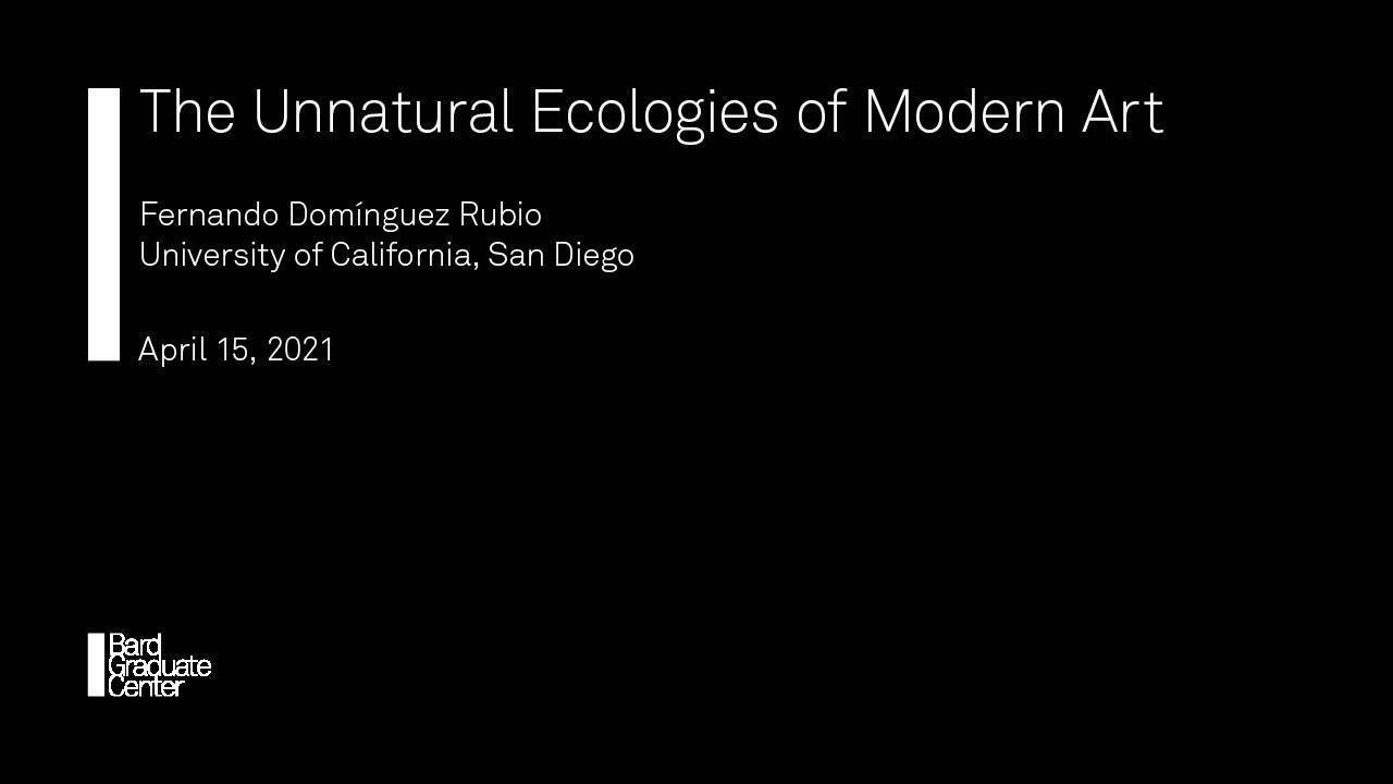 Lecture &mdash; The Unnatural Ecologies of Modern Art (Fernando Dom&iacute;nguez Rubio)