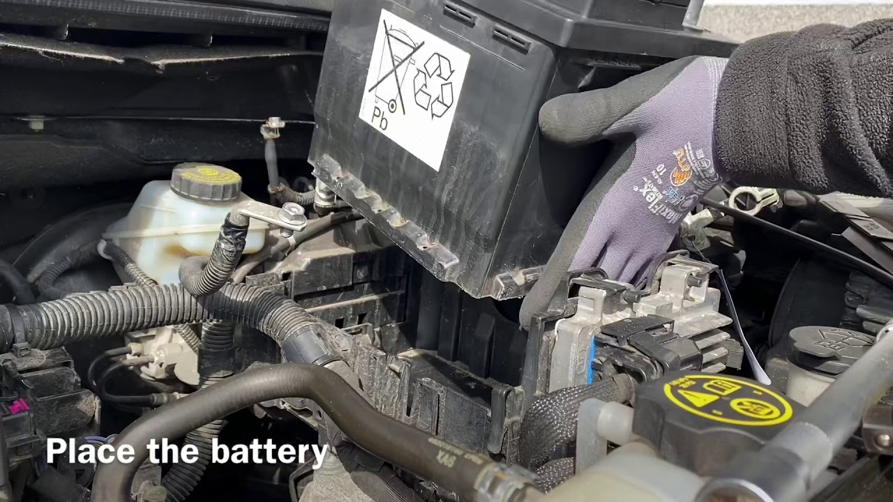 How to replace your battery Vauxhall Corsa E MK4 - automotive battery disassembling + assembling DIY