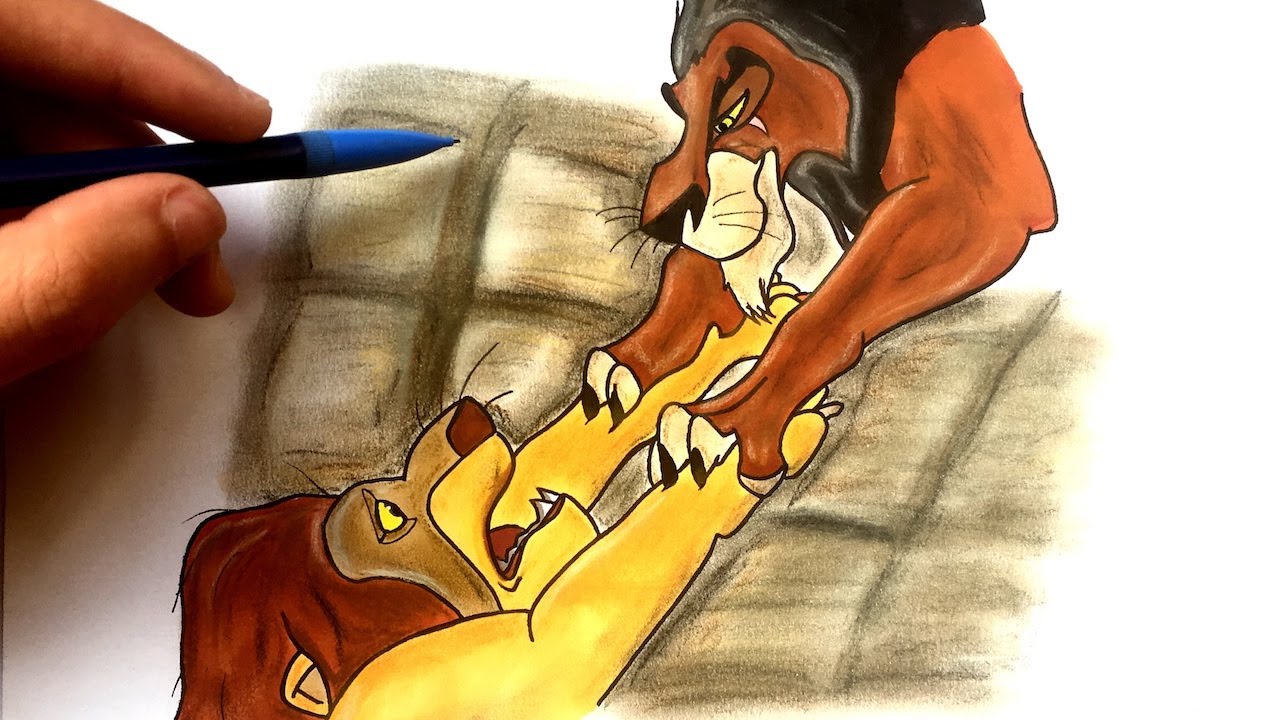 DESSIN MUFASA & SCAR - LE ROI LION